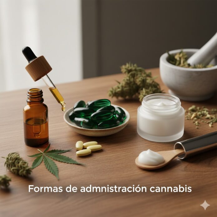 formas de administración cannabis: Aceite, cápsula o tópico